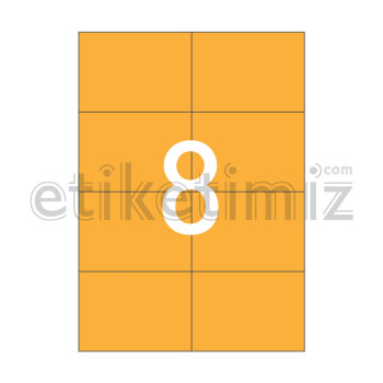 105x74.25 mm Düz Kenar Lazer Etiket Turuncu 105x74.25 mm Düz Kenar Lazer Etiket Turuncu
