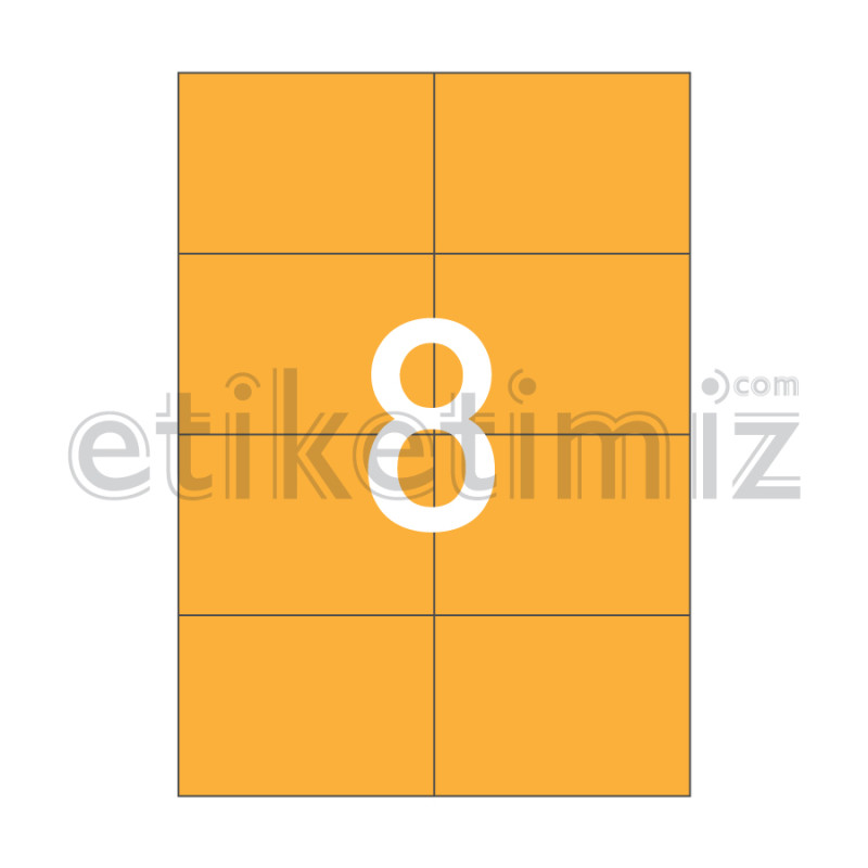 105x74.25 mm Düz Kenar Lazer Etiket Turuncu