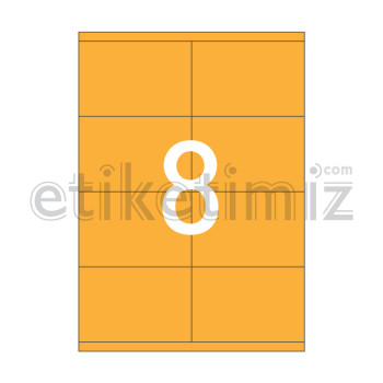 105x70 mm Düz Kenar Lazer Etiket Turuncu 105x70 mm Düz Kenar Lazer Etiket Turuncu