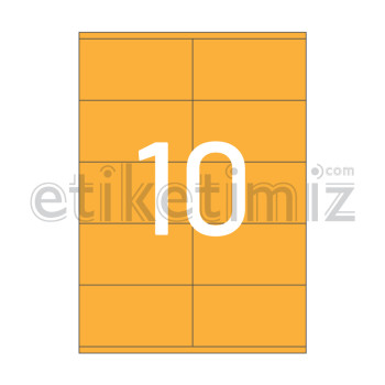 105x57 mm Düz Kenar Lazer Etiket Turuncu 105x57 mm Düz Kenar Lazer Etiket Turuncu