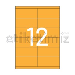 105x46 mm Düz Kenar Lazer Etiket Turuncu