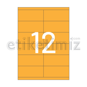 105x46 mm Düz Kenar Lazer Etiket Turuncu 105x46 mm Düz Kenar Lazer Etiket Turuncu