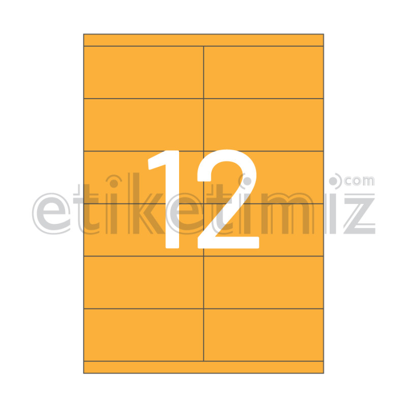 105x46 mm Düz Kenar Lazer Etiket Turuncu 105x46 mm Düz Kenar Lazer Etiket Turuncu