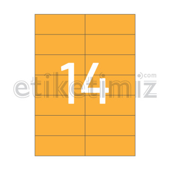 105x42.69 mm Düz Kenar Lazer Etiket Turuncu 105x42.69 mm Düz Kenar Lazer Etiket Turuncu