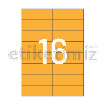 105x37.125 mm Düz Kenar Lazer Etiket Turuncu 105x37.125 mm Düz Kenar Lazer Etiket Turuncu