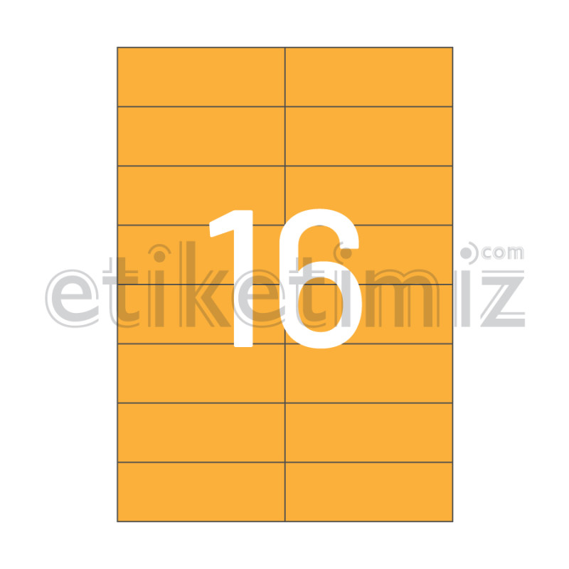 105x37.125 mm Düz Kenar Lazer Etiket Turuncu 105x37.125 mm Düz Kenar Lazer Etiket Turuncu