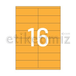 105x35 mm Düz Kenar Lazer Etiket Turuncu