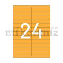 105x23 mm Düz Kenar Lazer Etiket Turuncu