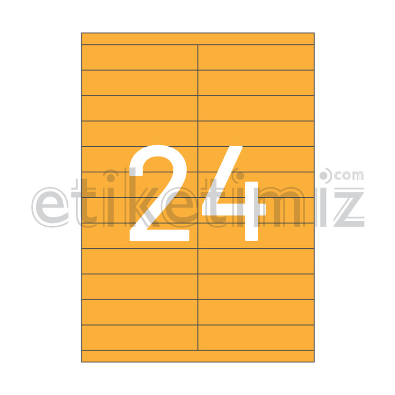 105x23 mm Düz Kenar Lazer Etiket Turuncu 105x23 mm Düz Kenar Lazer Etiket Turuncu