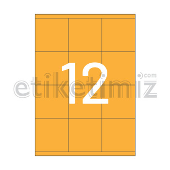 70x70 mm Düz Kenar Lazer Etiket Turuncu