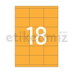 70x46 mm Düz Kenar Lazer Etiket Turuncu