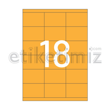 70x46 mm Düz Kenar Lazer Etiket Turuncu