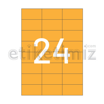 70x37.125 mm Düz Kenar Lazer Etiket Turuncu