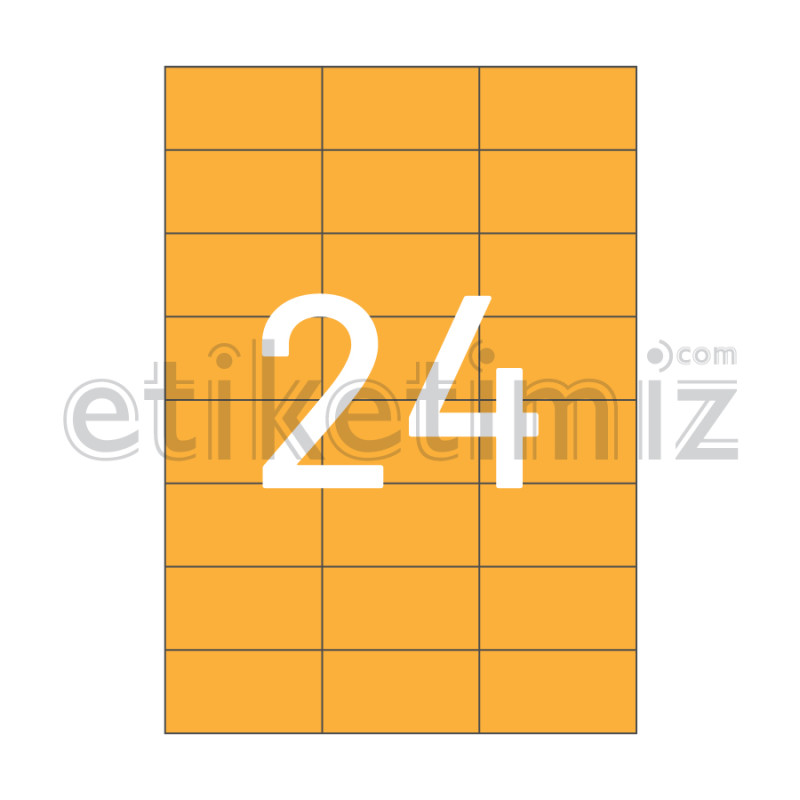 70x37.125 mm Düz Kenar Lazer Etiket Turuncu 70x37.125 mm Düz Kenar Lazer Etiket Turuncu