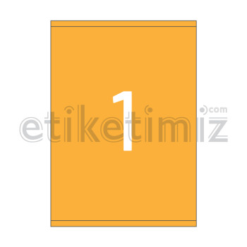 210x280 mm Düz Kenar Lazer Etiket Turuncu