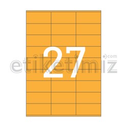 70x32.125 mm Düz Kenar Lazer Etiket Turuncu