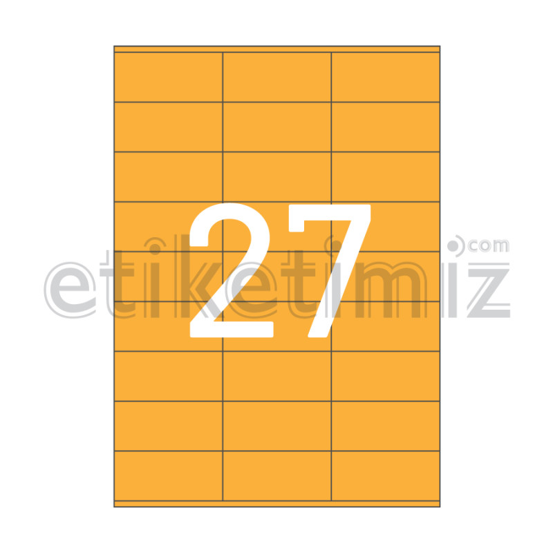 70x32.125 mm Düz Kenar Lazer Etiket Turuncu