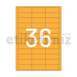 63x24 mm Düz Kenar Lazer Etiket Turuncu