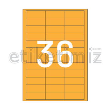 63x24 mm Düz Kenar Lazer Etiket Turuncu