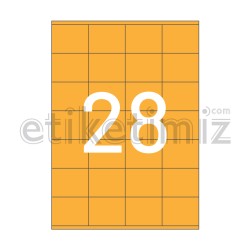 52.5x41 mm Düz Kenar Lazer Etiket Turuncu