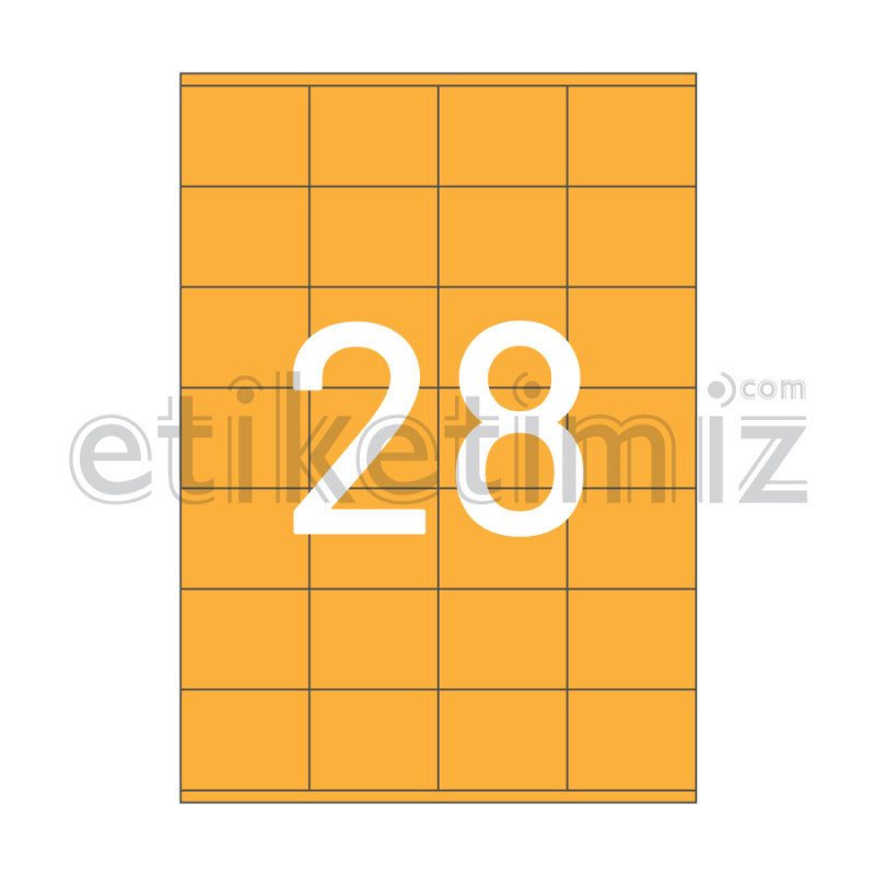 52.5x41 mm Düz Kenar Lazer Etiket Turuncu 52.5x41 mm Düz Kenar Lazer Etiket Turuncu