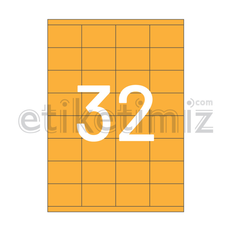52.5x35 mm Düz Kenar Lazer Etiket Turuncu 52.5x35 mm Düz Kenar Lazer Etiket Turuncu