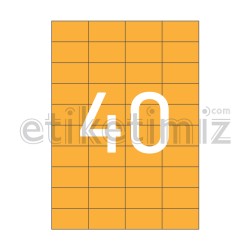 52.5x29.7 mm Düz Kenar Lazer Etiket Turuncu