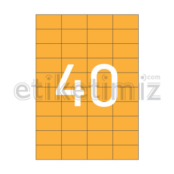 52.5x29.7 mm Düz Kenar Lazer Etiket Turuncu