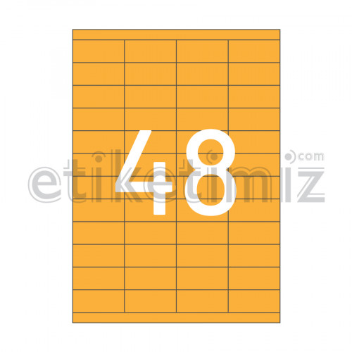 52.5x23 mm Düz Kenar Lazer Etiket Turuncu 52.5x23 mm Düz Kenar Lazer Etiket Turuncu