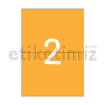 210x148.5 mm Düz Kenar Lazer Etiket Turuncu