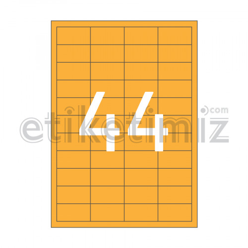 48.5x25.4 mm Düz Kenar Lazer Etiket Turuncu