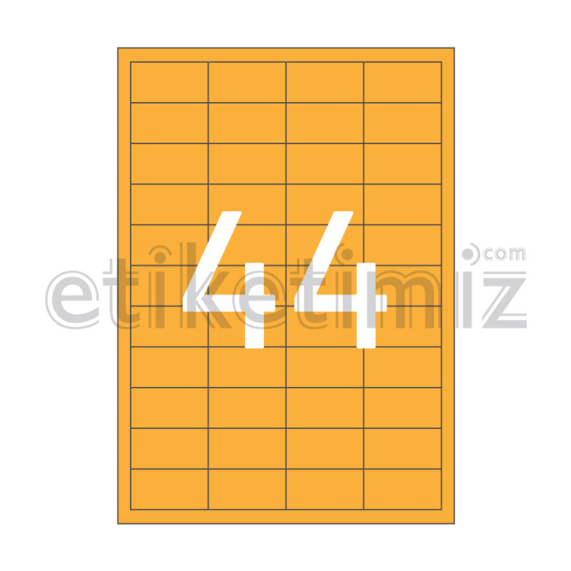 48.5x25.4 mm Düz Kenar Lazer Etiket Turuncu 48.5x25.4 mm Düz Kenar Lazer Etiket Turuncu