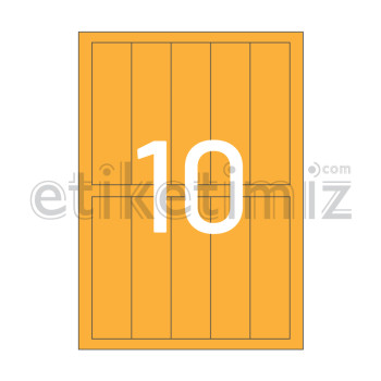 37x133 mm Düz Kenar Lazer Etiket Turuncu