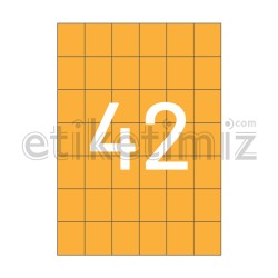 35x42 mm Düz Kenar Lazer Etiket Turuncu