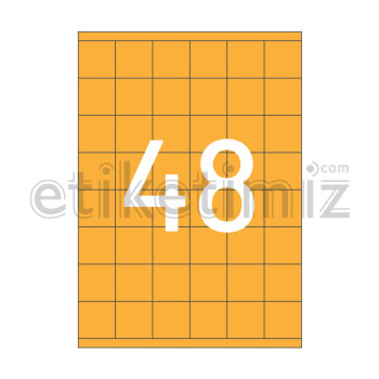 35x35 mm Düz Kenar Lazer Etiket Turuncu