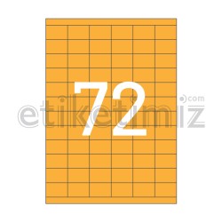 35x23 mm Düz Kenar Lazer Etiket Turuncu