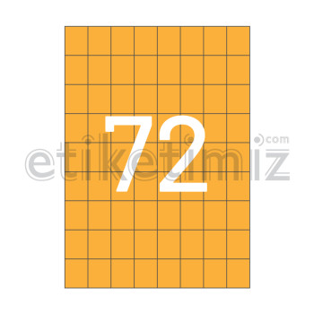 26.25x33.16 mm Düz Kenar Lazer Etiket Turuncu