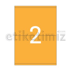 210x140 mm Düz Kenar Lazer Etiket Turuncu