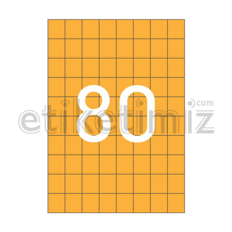 26.25x29.84 mm Düz Kenar Lazer Etiket Turuncu 26.25x29.84 mm Düz Kenar Lazer Etiket Turuncu