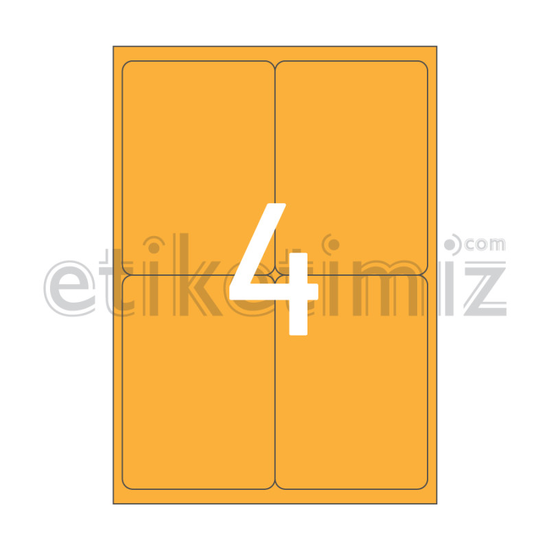 99.1x139 mm Yuvarlak Kenar Lazer Etiket Turuncu 99.1x139 mm Yuvarlak Kenar Lazer Etiket Turuncu