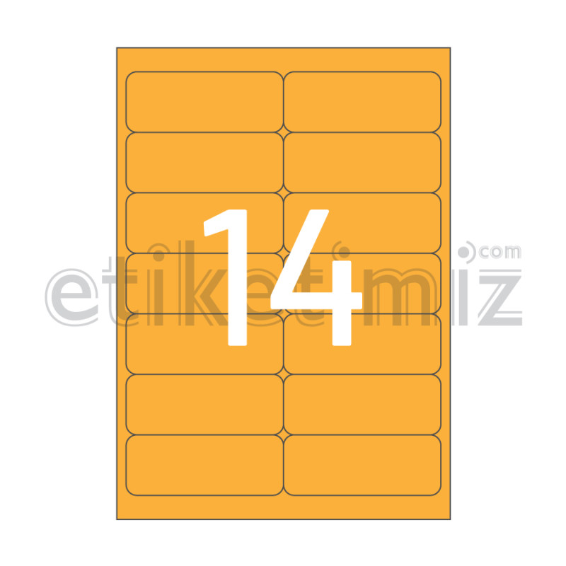 99.1x38.1 mm Yuvarlak Kenar Lazer Etiket Turuncu 99.1x38.1 mm Yuvarlak Kenar Lazer Etiket Turuncu