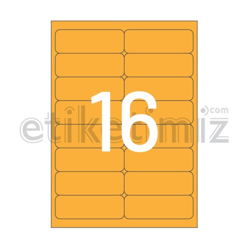 99.1x34 mm Yuvarlak Kenar Lazer Etiket Turuncu 99.1x34 mm Yuvarlak Kenar Lazer Etiket Turuncu