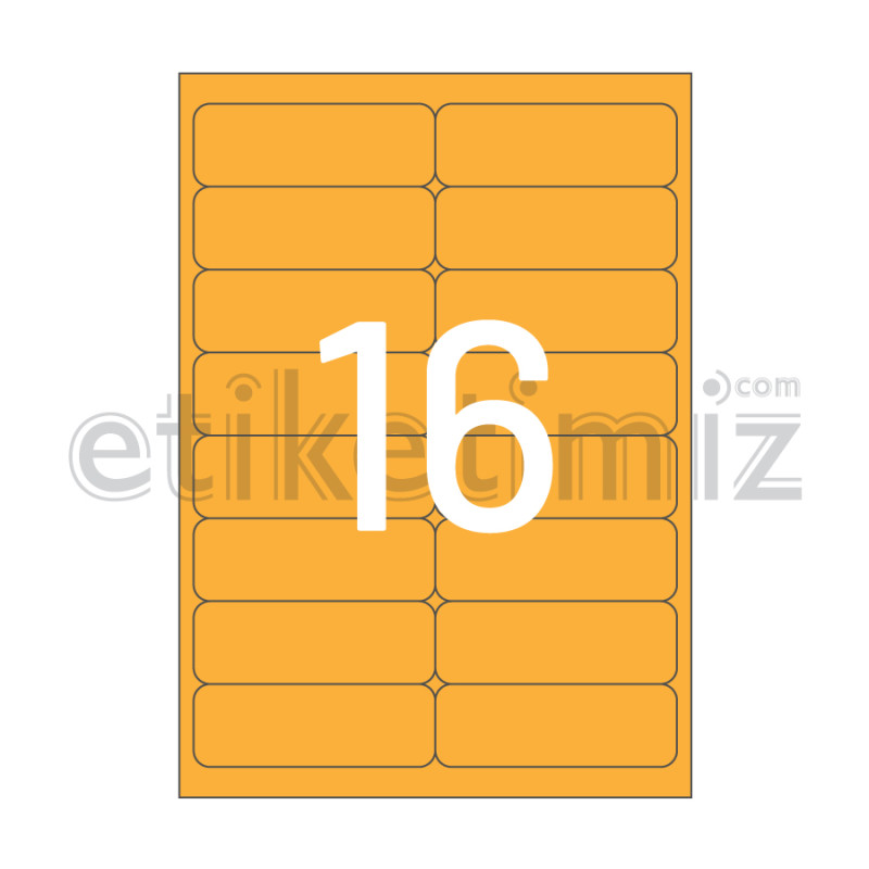 99.1x34 mm Yuvarlak Kenar Lazer Etiket Turuncu 99.1x34 mm Yuvarlak Kenar Lazer Etiket Turuncu