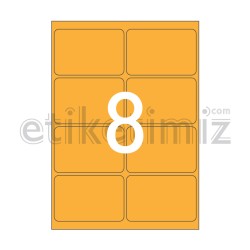 99.5x65.5 mm Yuvarlak Kenar Lazer Etiket Turuncu