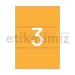 210x99 mm Düz Kenar Lazer Etiket Turuncu