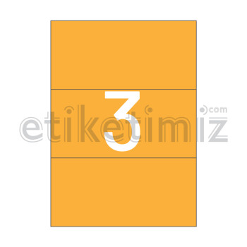 210x99 mm Düz Kenar Lazer Etiket Turuncu