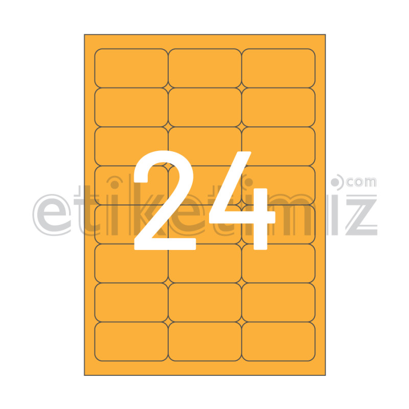 64x34 mm Yuvarlak Kenar Lazer Etiket Turuncu 64x34 mm Yuvarlak Kenar Lazer Etiket Turuncu