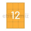 63.5x72 mm Yuvarlak Kenar Lazer Etiket Turuncu