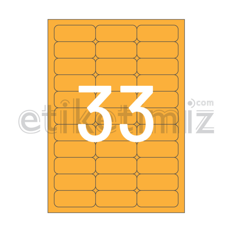 63.5x25.4 mm Yuvarlak Kenar Lazer Etiket Turuncu 63.5x25.4 mm Yuvarlak Kenar Lazer Etiket Turuncu