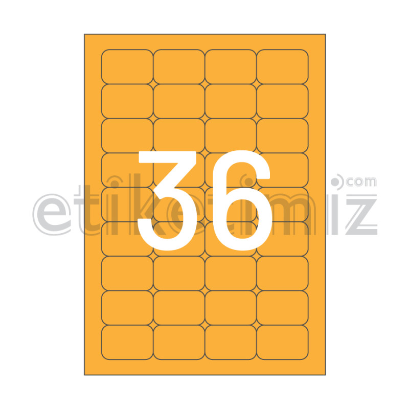 45x30 mm Yuvarlak Kenar Lazer Etiket Turuncu 45x30 mm Yuvarlak Kenar Lazer Etiket Turuncu